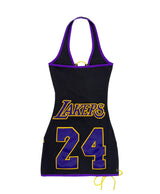 LAKERS LACE-UP DRESS (BLACK AND PURPLE)