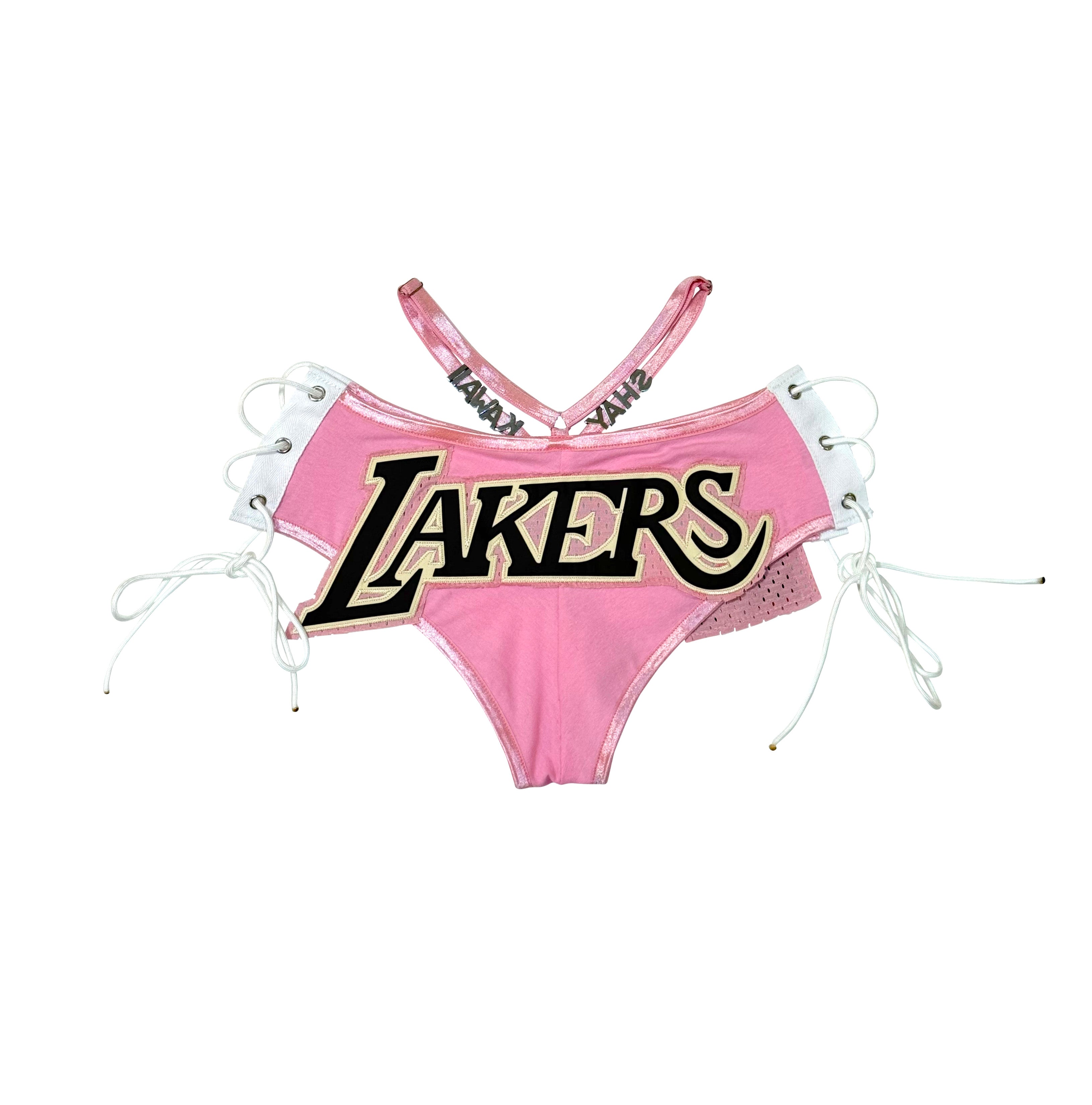 LAKERS PINK MINI SHORTS SET