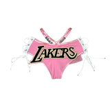 LAKERS PINK MINI SHORTS SET