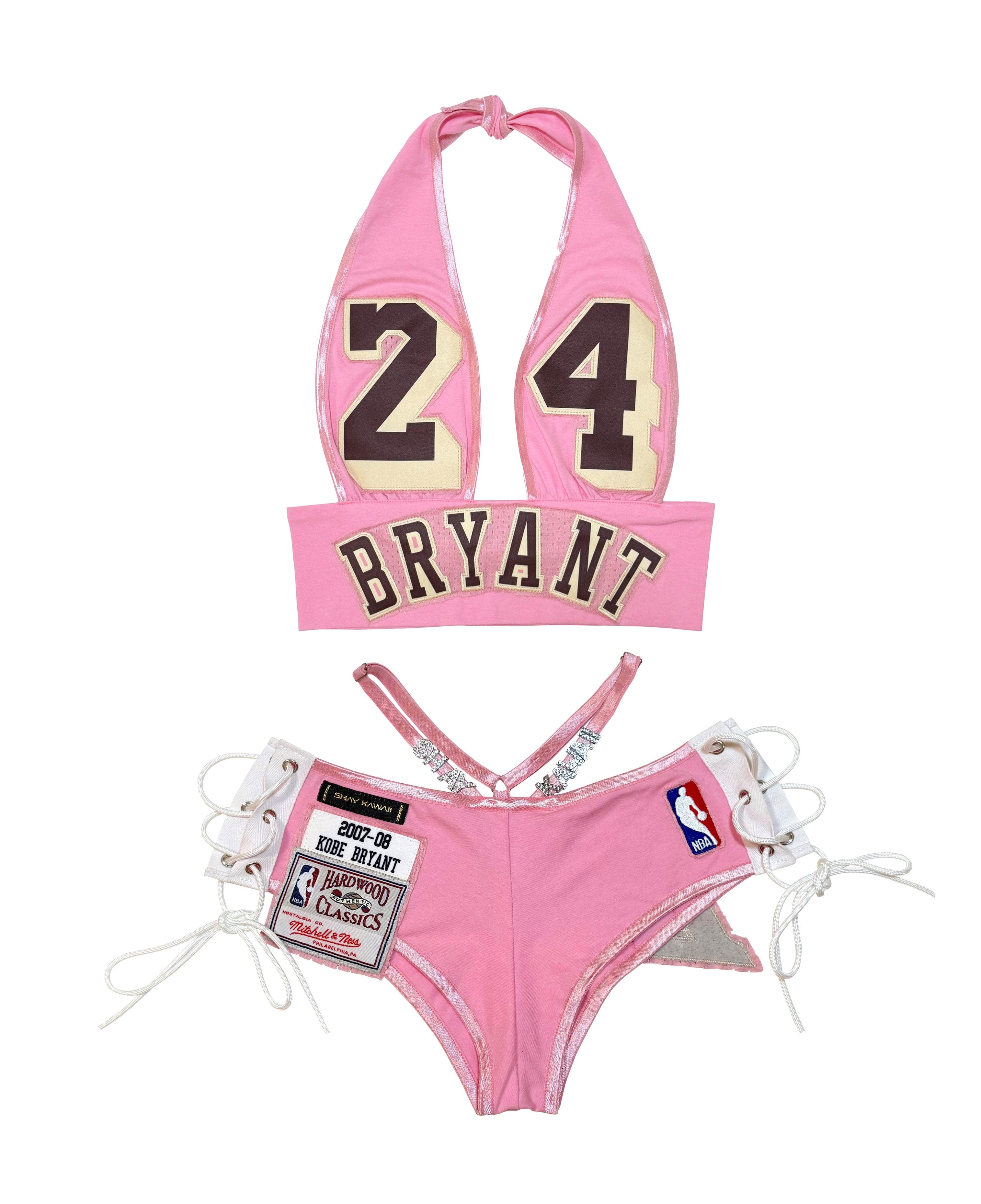LAKERS PINK MINI SHORTS SET