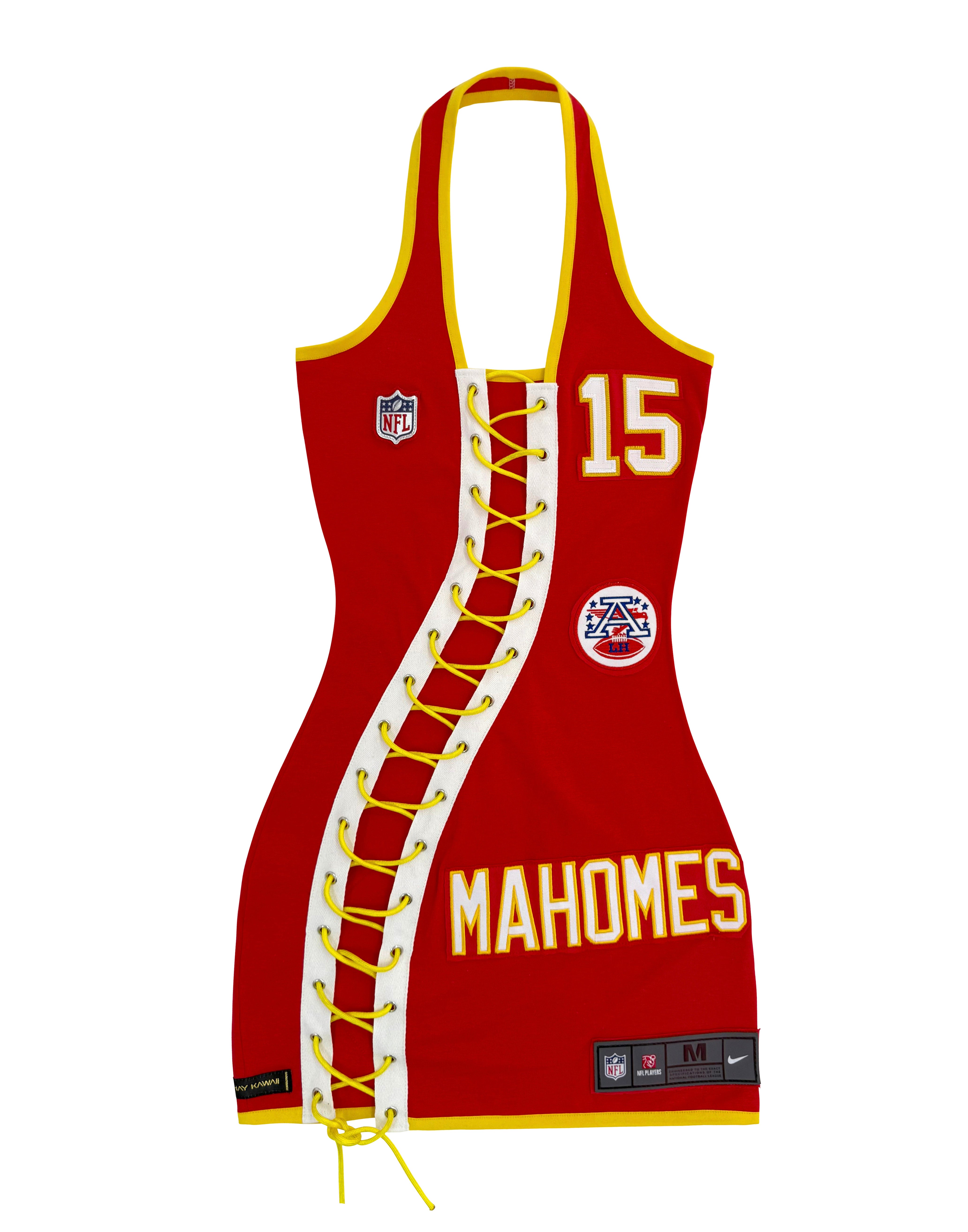 CHIEFS LACE-UP DRESS RED