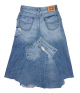 MAYHEM DOUBLE WAIST LONG DENIM SKIRT