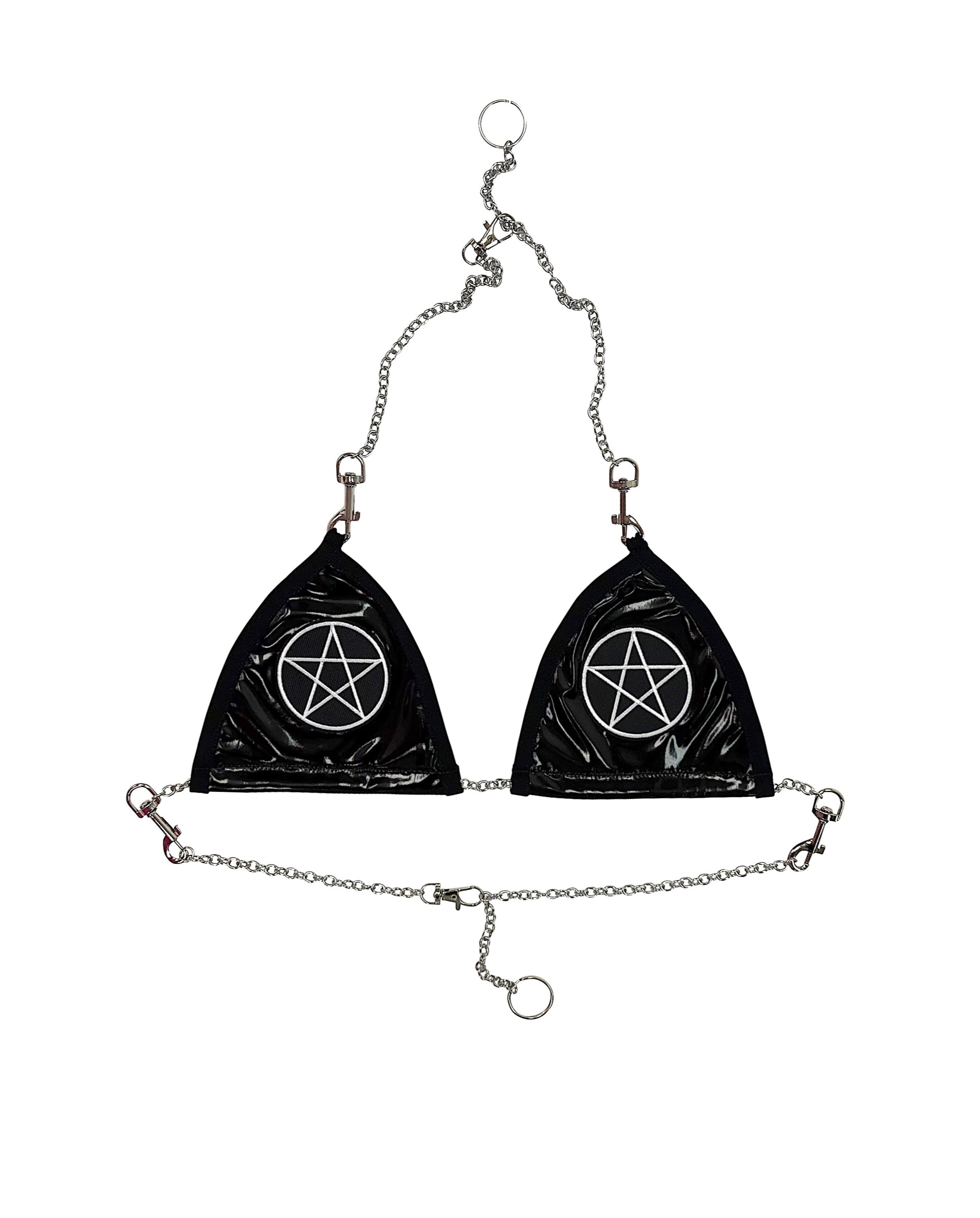 THE " PENTAGRAM VINYL BRA"