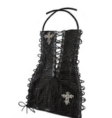 TIE ME CROC BLACK DRESS