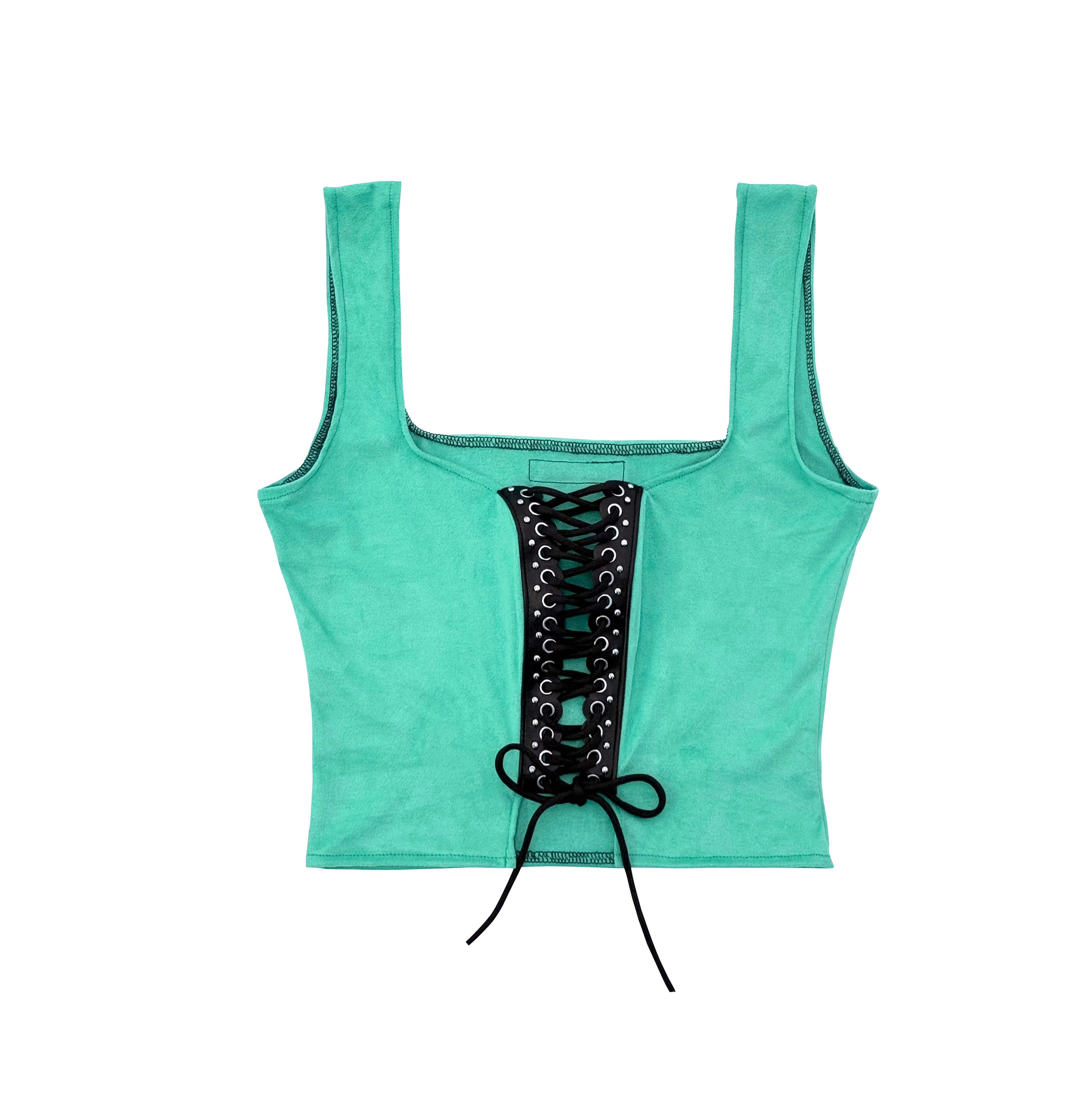 SALOON GIRL TOP AQUA
