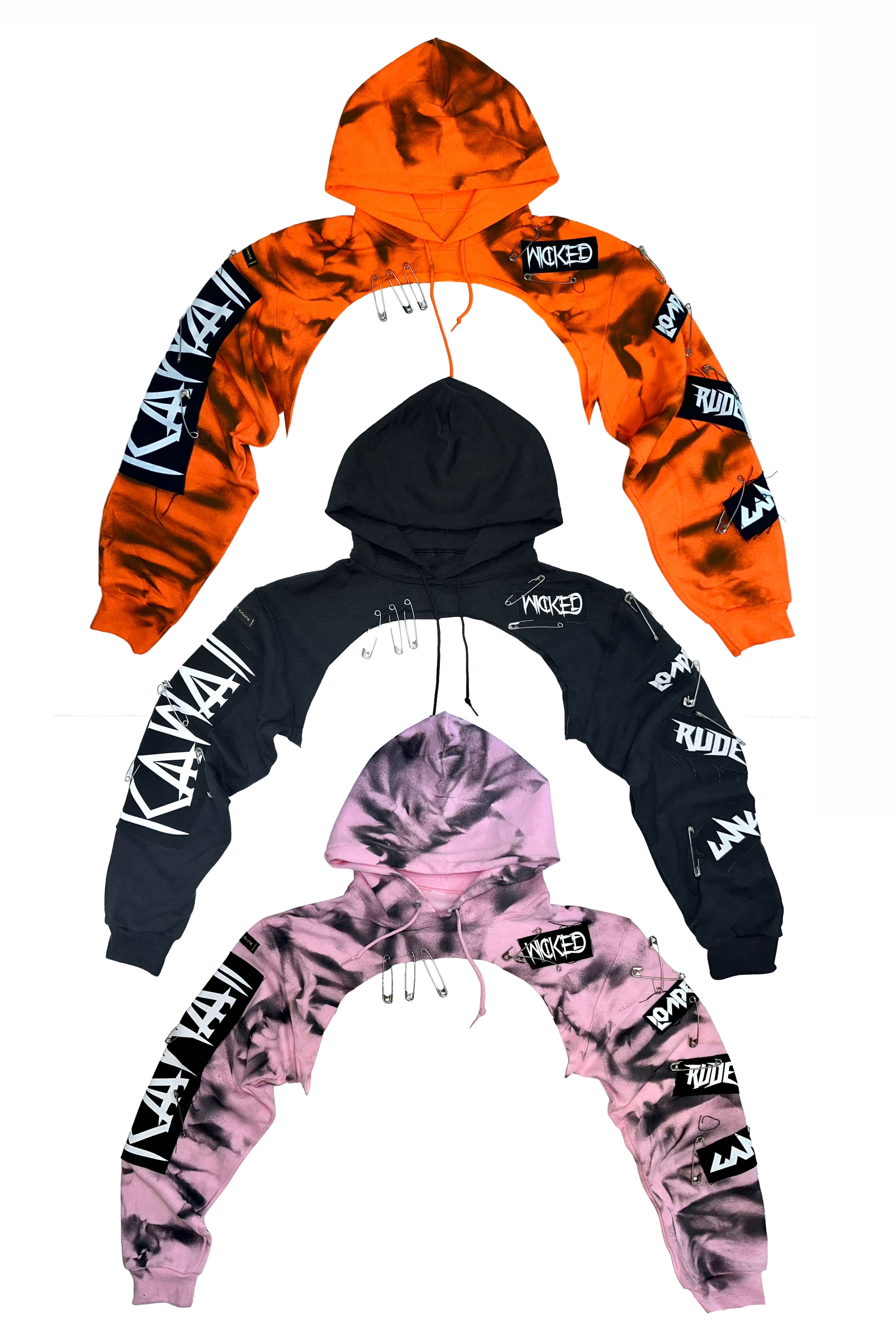SWEAT À CAPUCHE COURT TIE-DYE