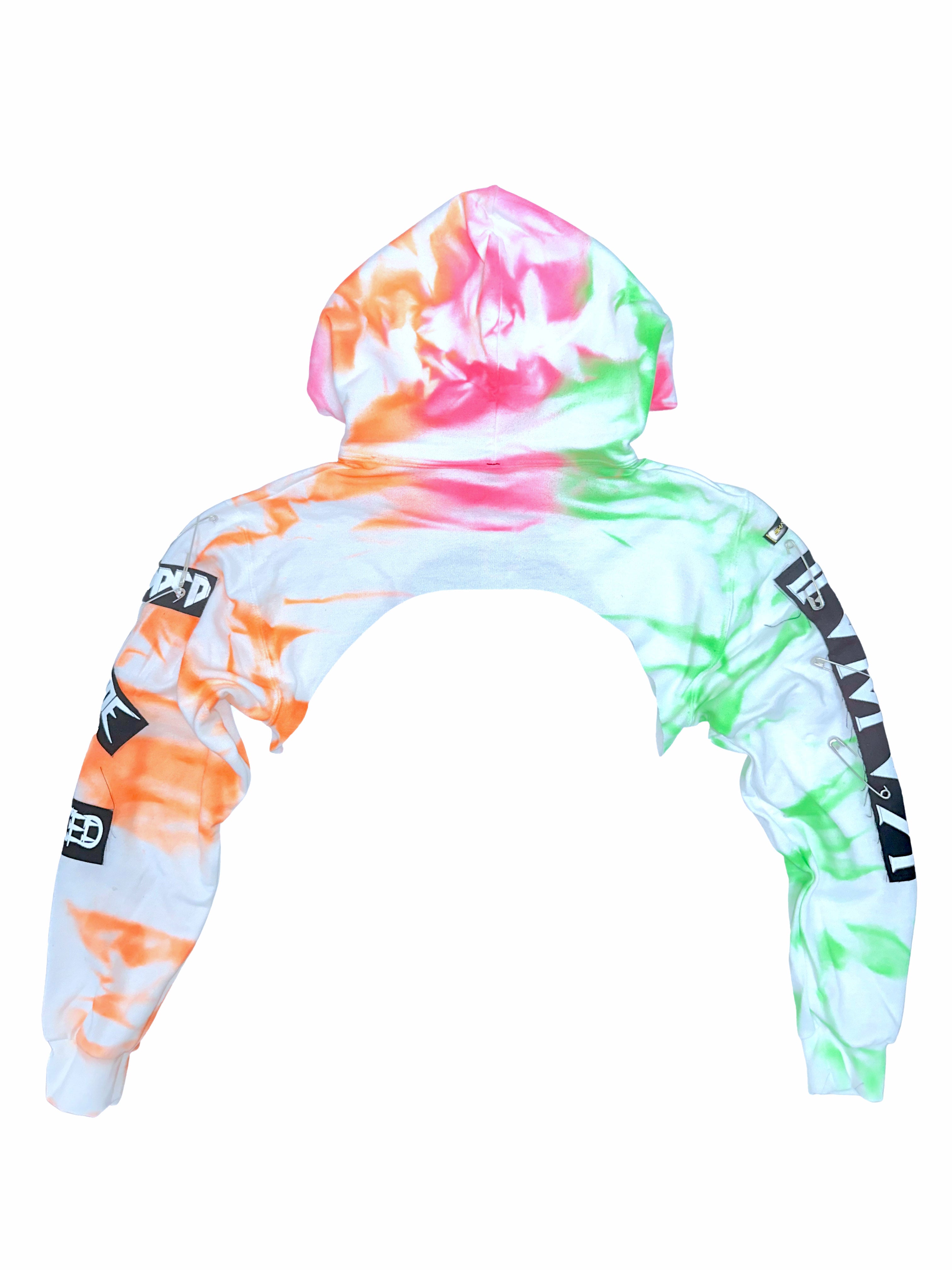 SWEAT À CAPUCHE COURT TIE-DYE
