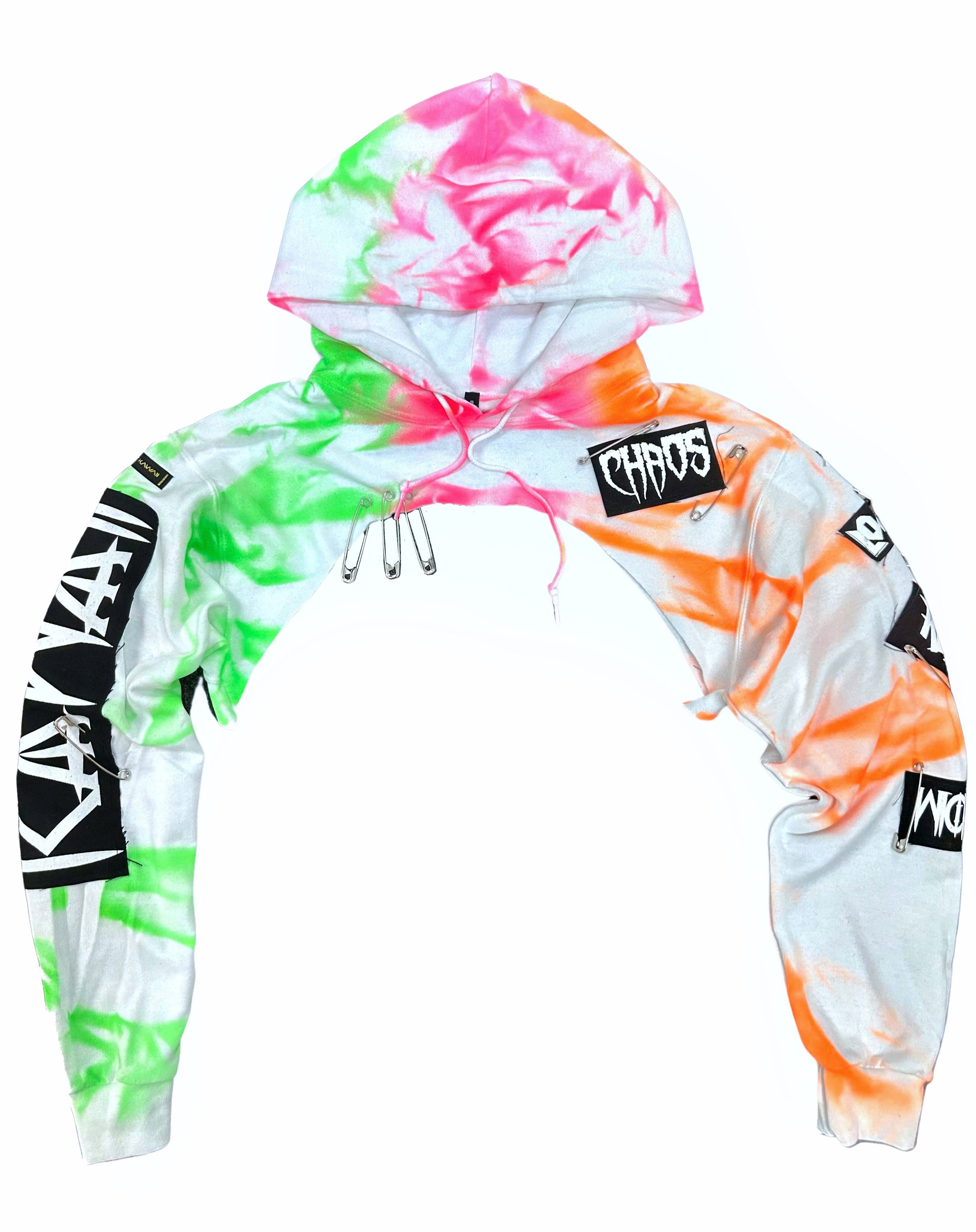 SWEAT À CAPUCHE COURT TIE-DYE