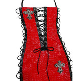 TIE ME CROC RED DRESS