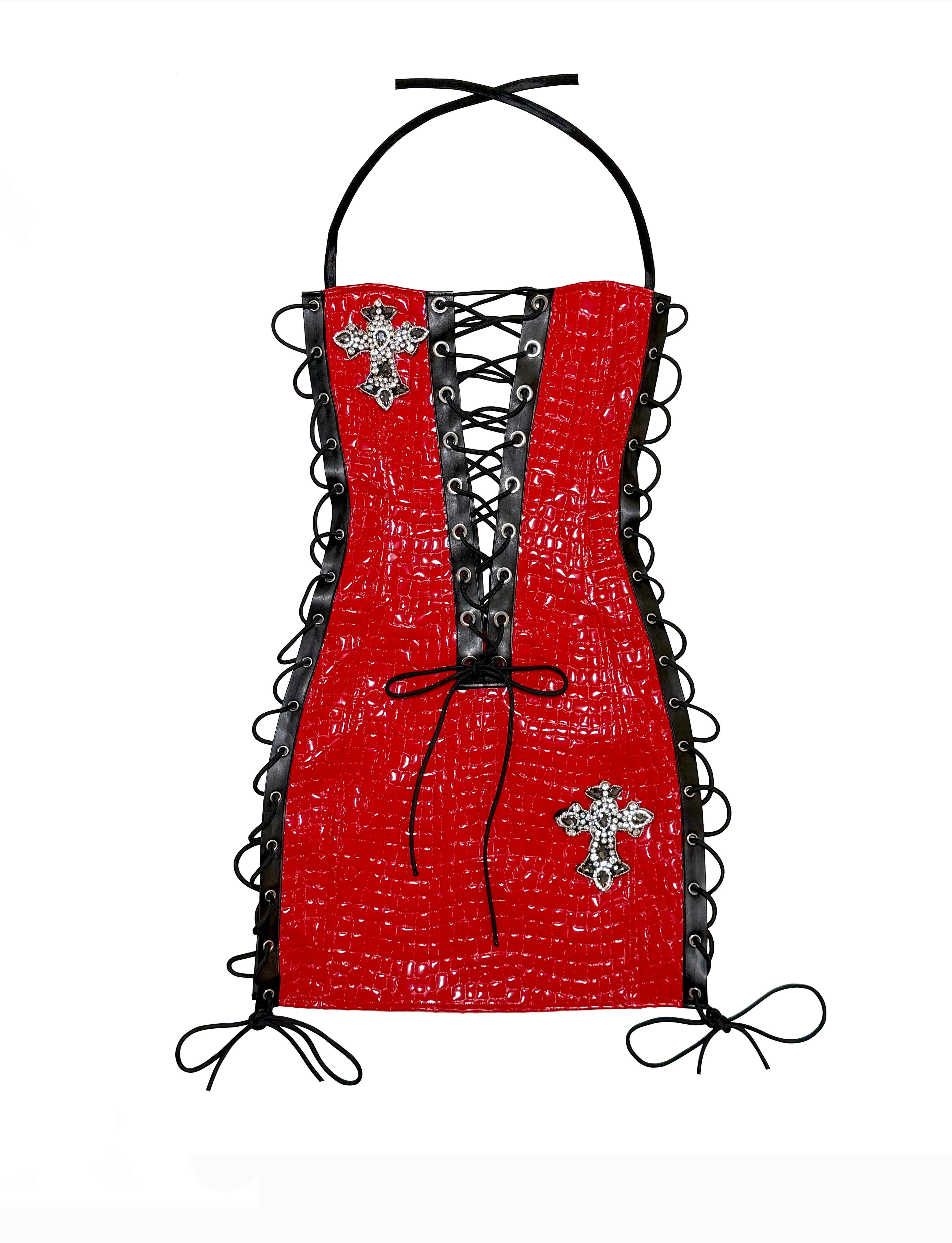 TIE ME CROC RED DRESS
