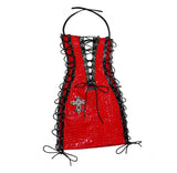 TIE ME CROC RED DRESS