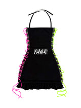 VAMPIRA REWORKED LACE-UP MINI DRESS