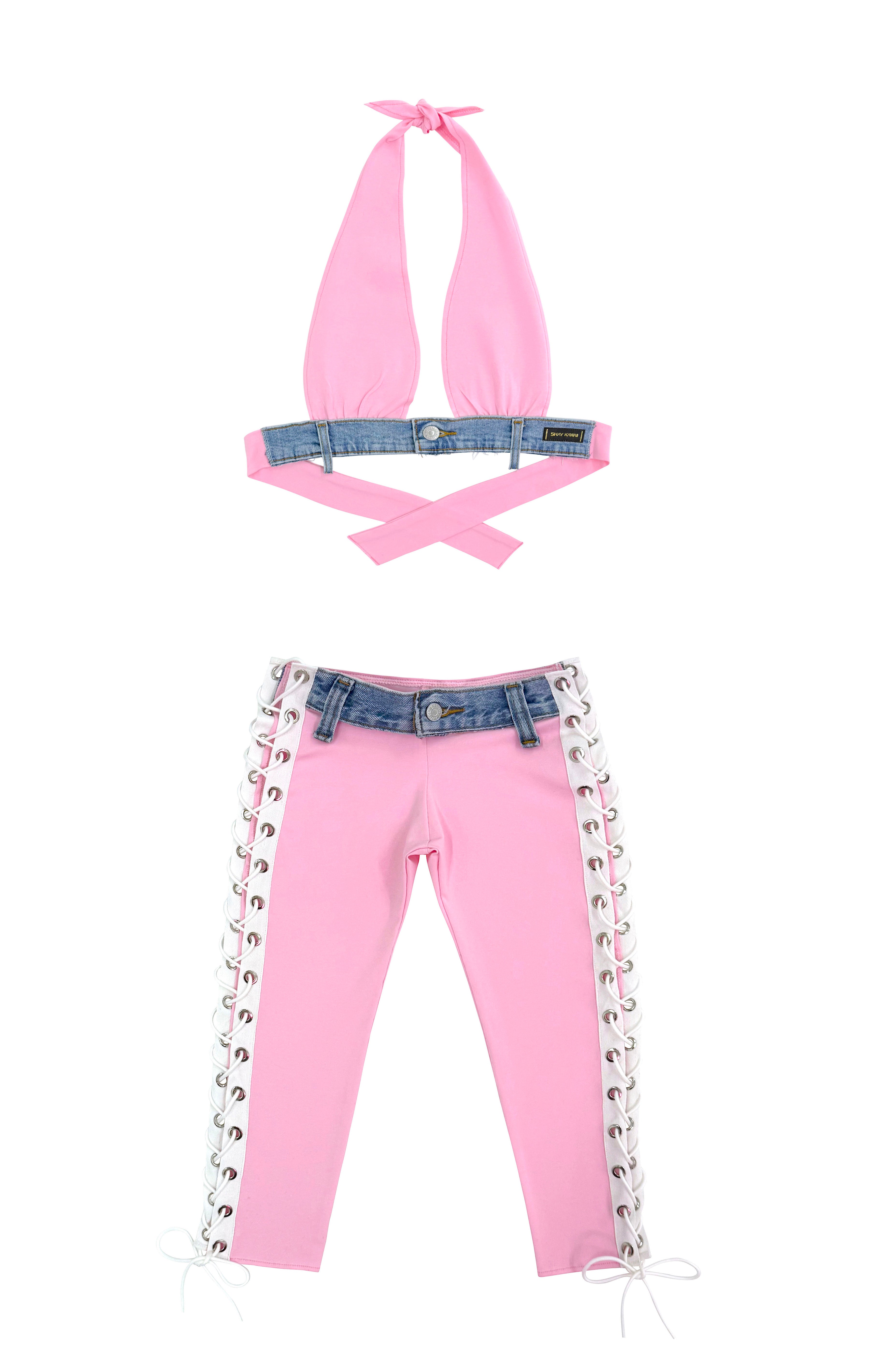 Y2K CAPRI LACE PANTS