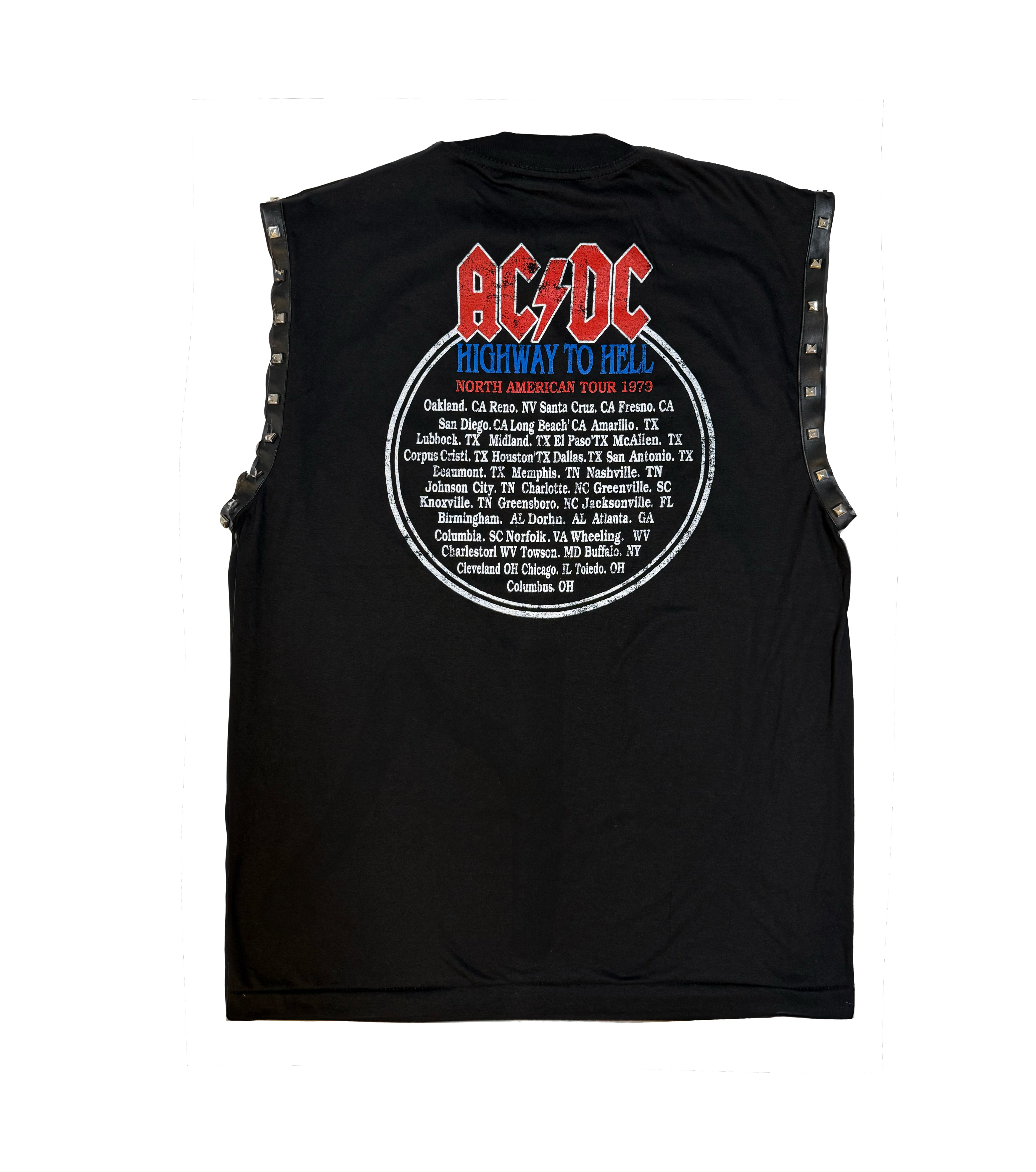 ACDC SLEEVELESS STUDDED TEE