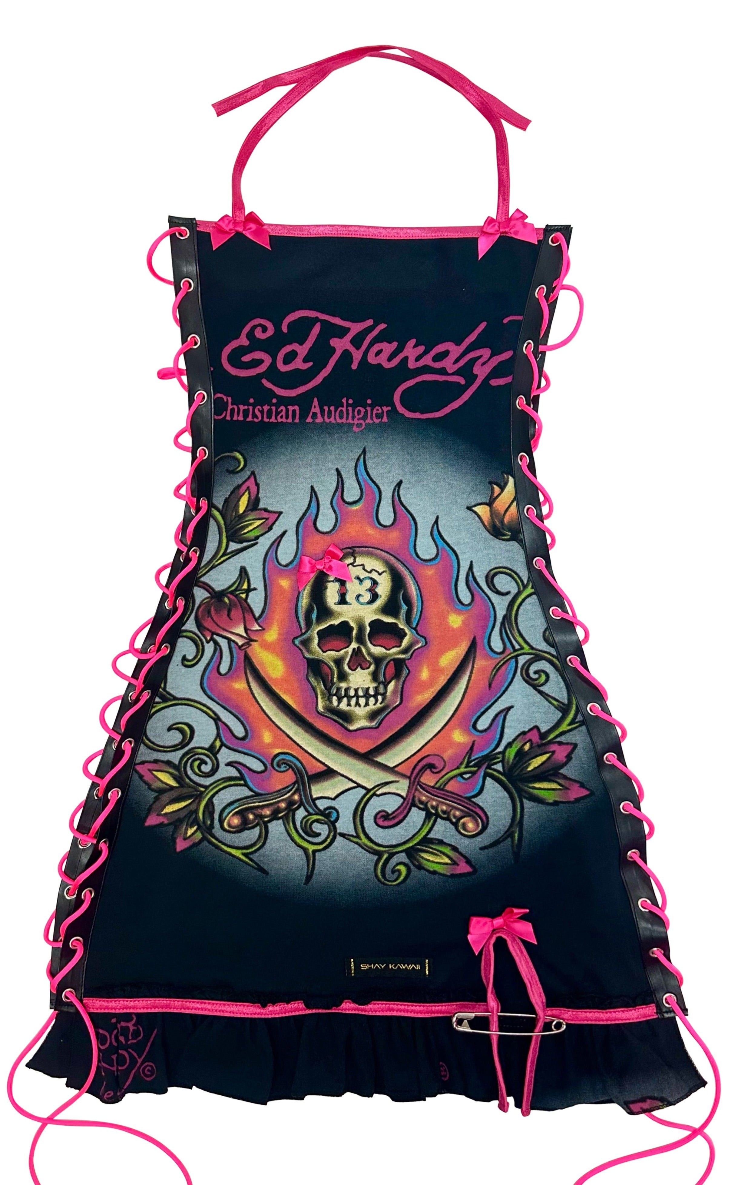 ED HARDY BLACK FLAME DRESS