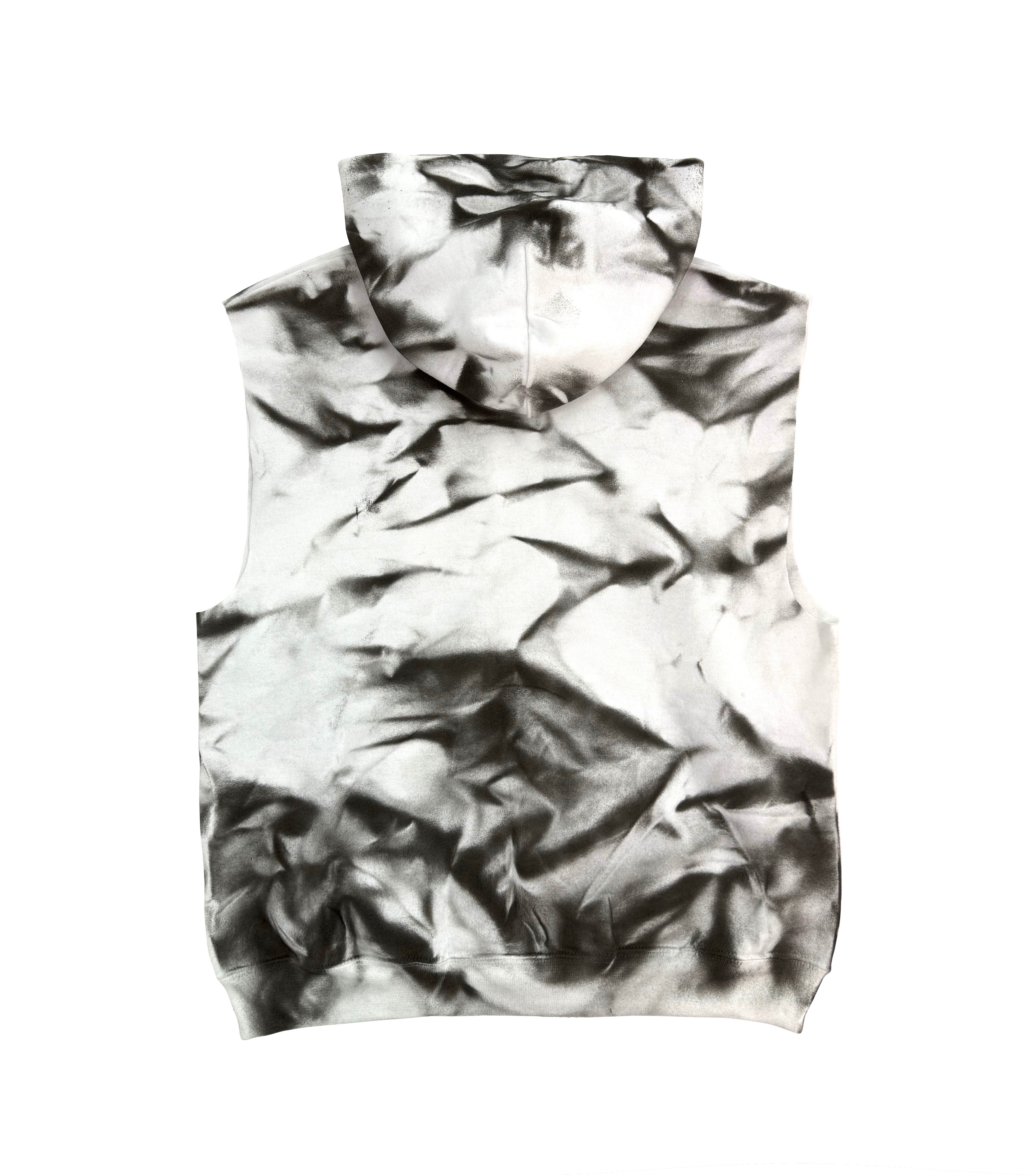 WHITE BROOKLYN  SLEEVELESS HOODIE
