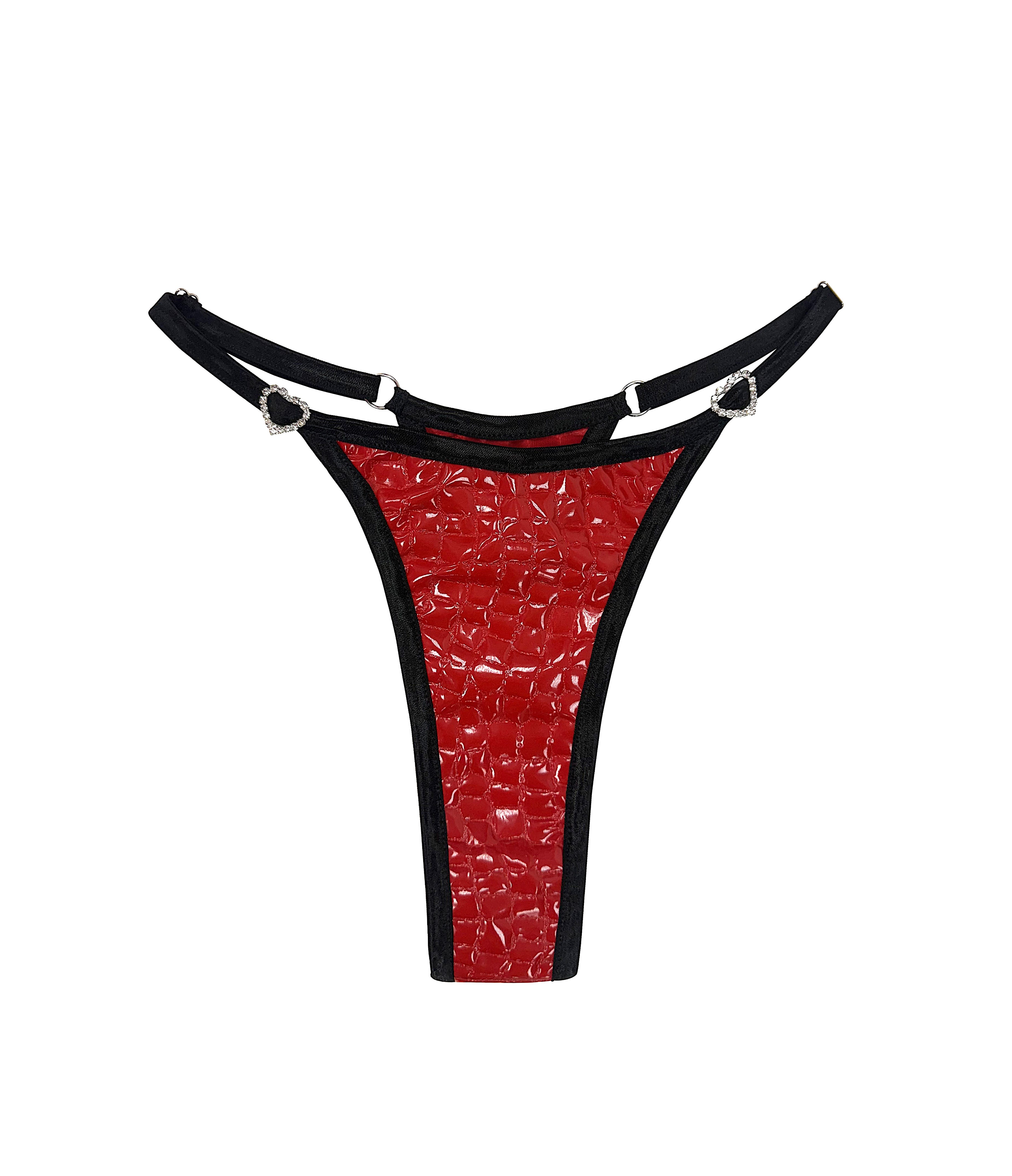 RTS CROC THONG RED (HEART BUCKLES)// SIZE MEDIUM