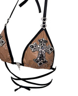 CROSS RHINESTONE BRA