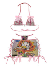 ED HARDY GOLDEN ROSE & LAVENDER SKIRT SET