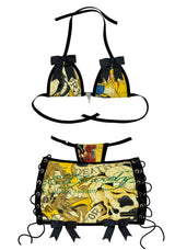 ED HARDY YELLOW & BLACK SKULL SET