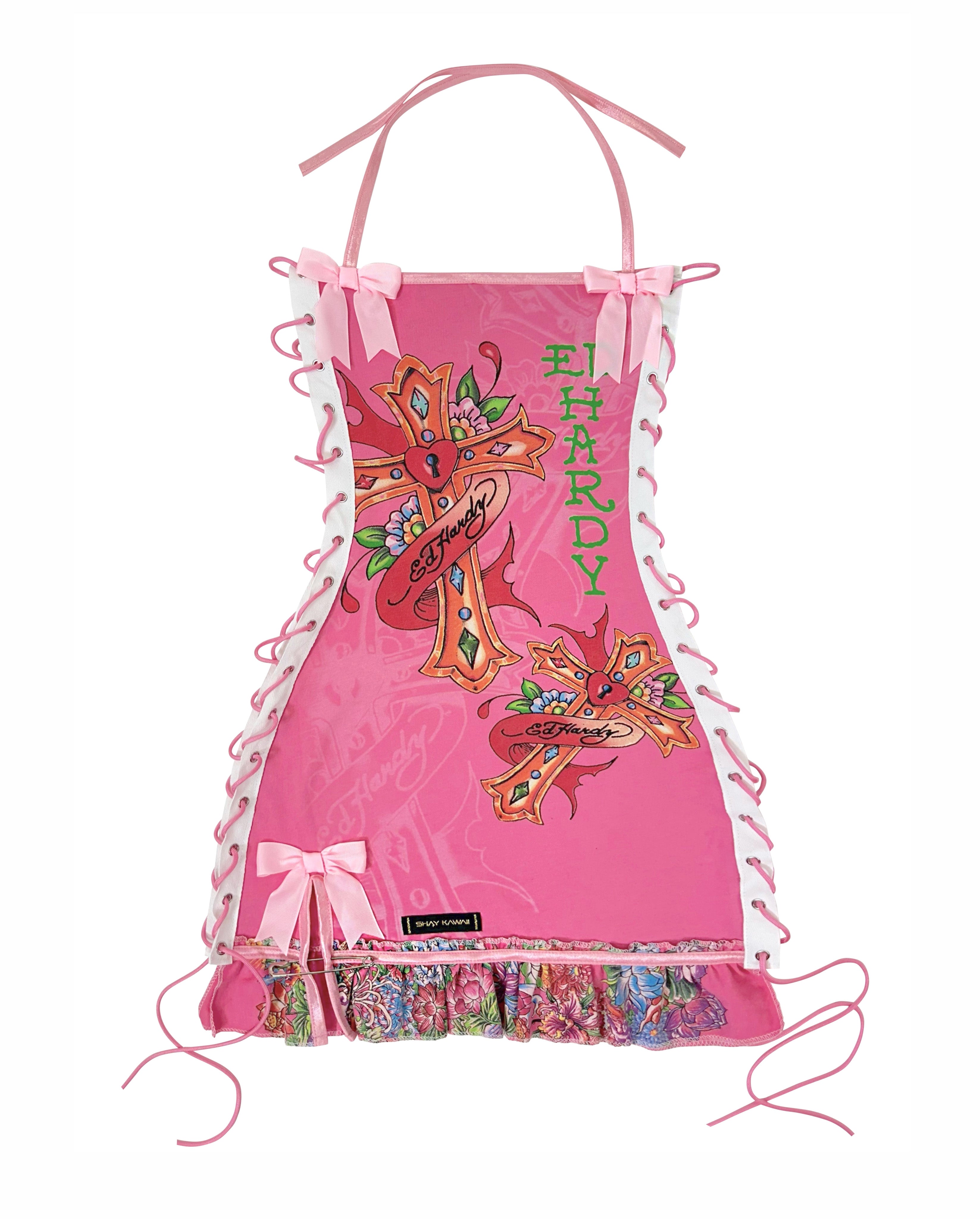 ED HARDY PINK CROSS DRESS