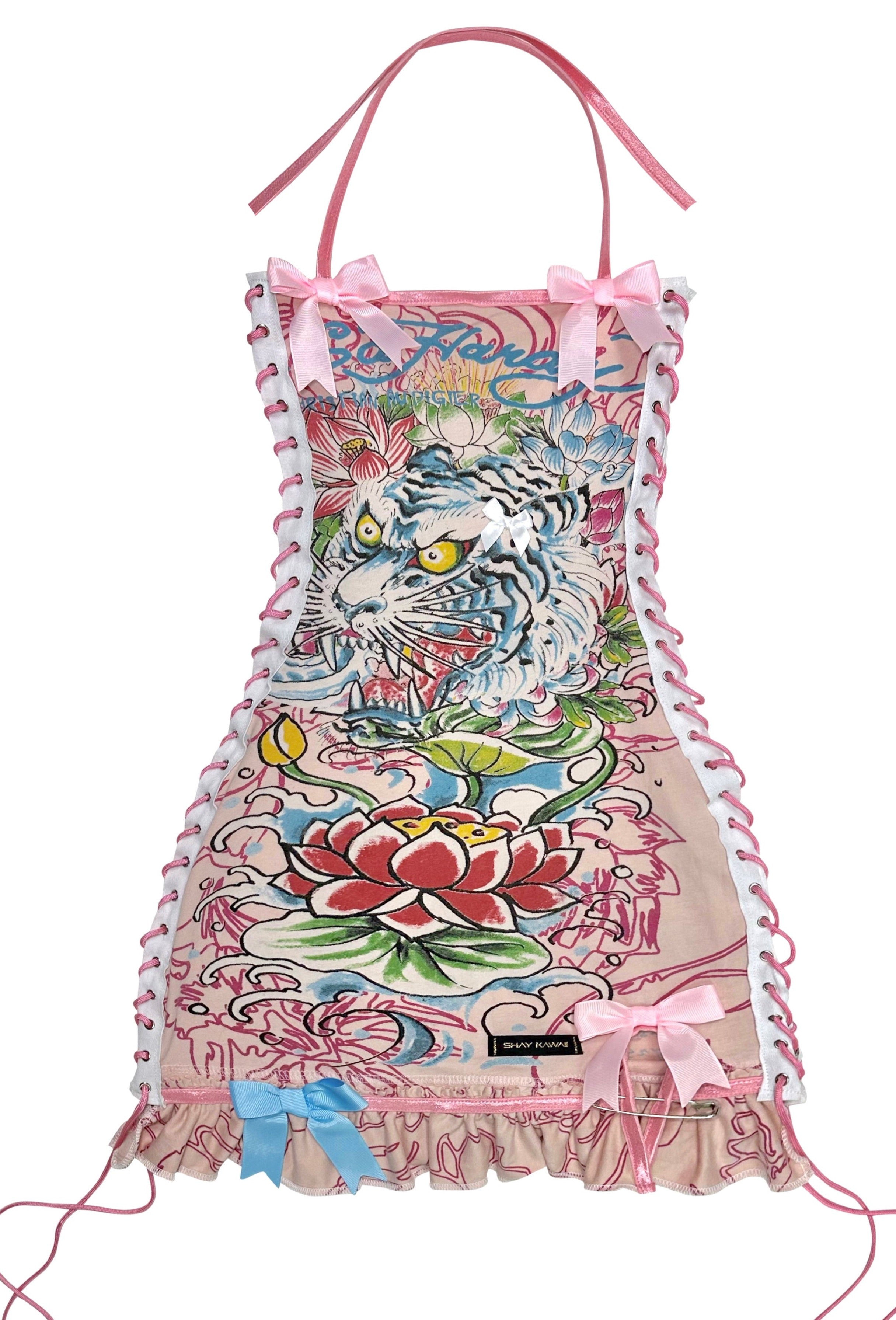 KUSTOM ED HARDY OFF WHITE TIGER DRESS