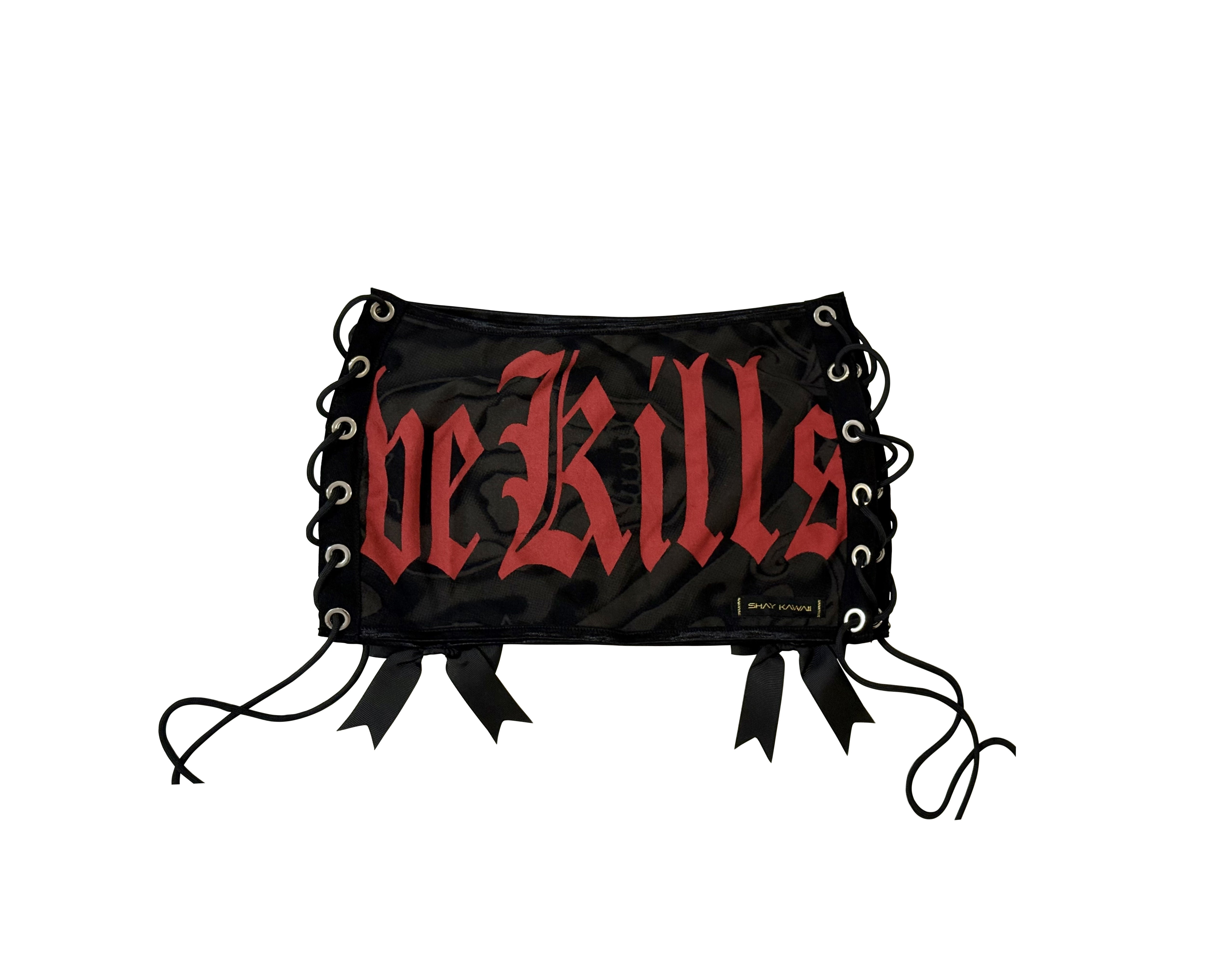 ED HARDY BLACK & RED GOTHIC SKIRT SET