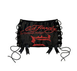 ED HARDY BLACK & RED GOTHIC SKIRT SET