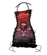 ED HARDY RED & BLACK OMBRE SKULL DRESS