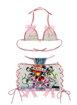 ED HARDY WHITE & PINK LOVE KILLS SLOWLY SKIRT SET