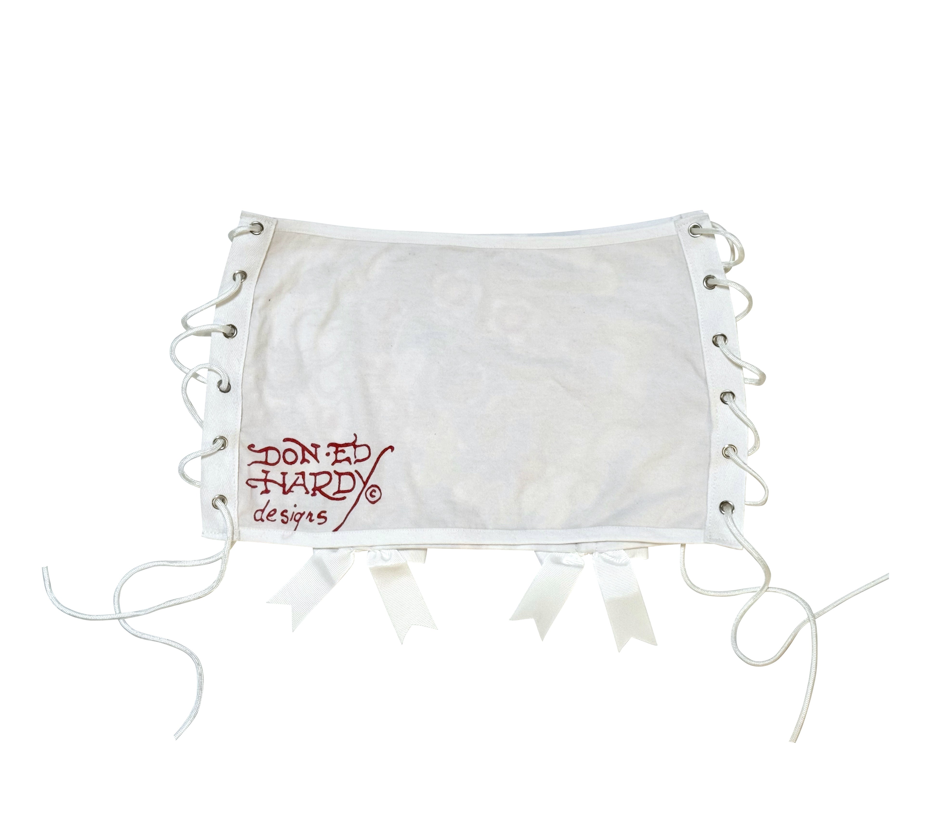 ED HARDY WHITE SKULL & FLOWER SKIRT SET