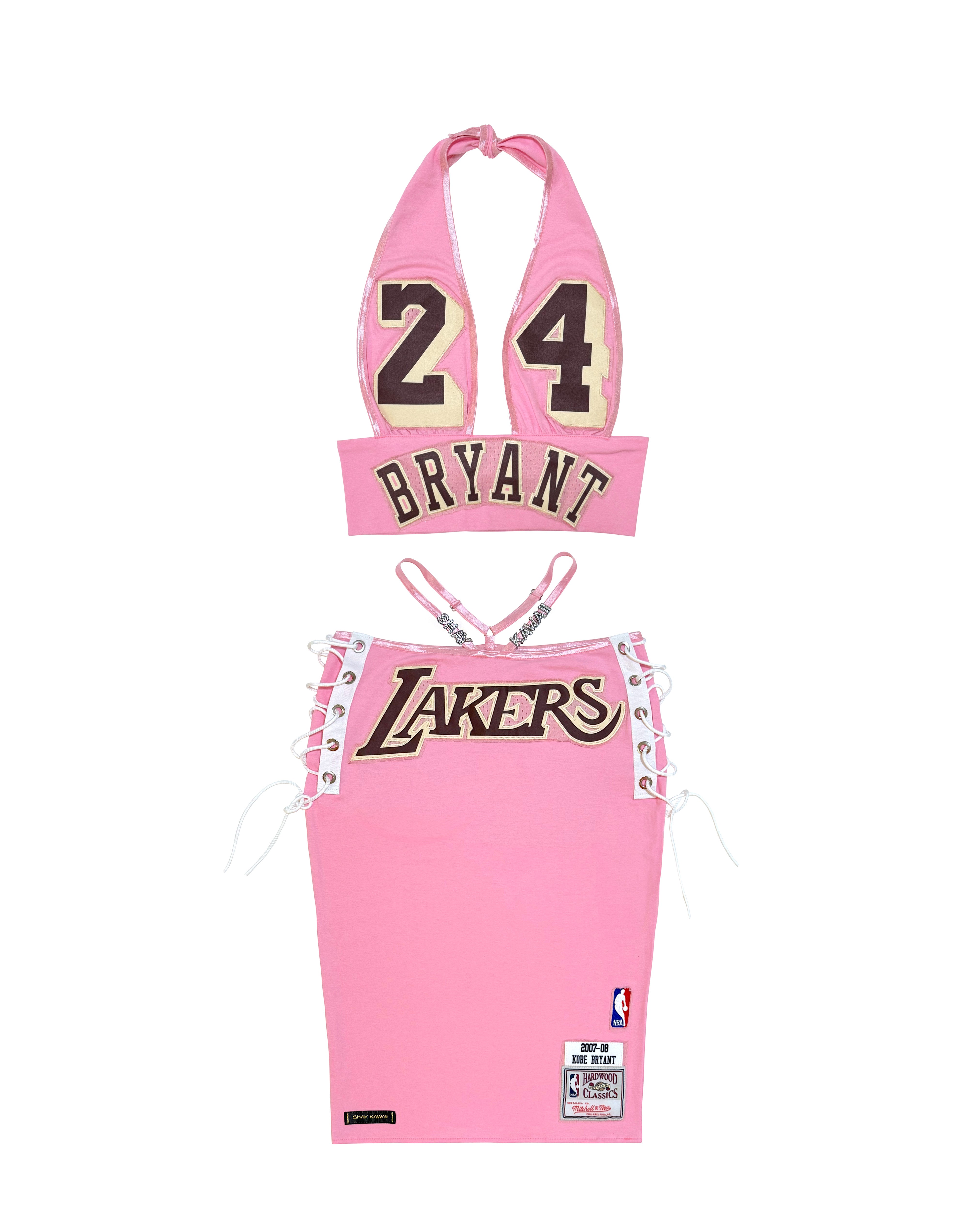 LAKERS PINK MIDI SKIRT SET