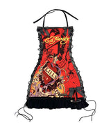 RED HEART & SKULL REWORKED DRESS