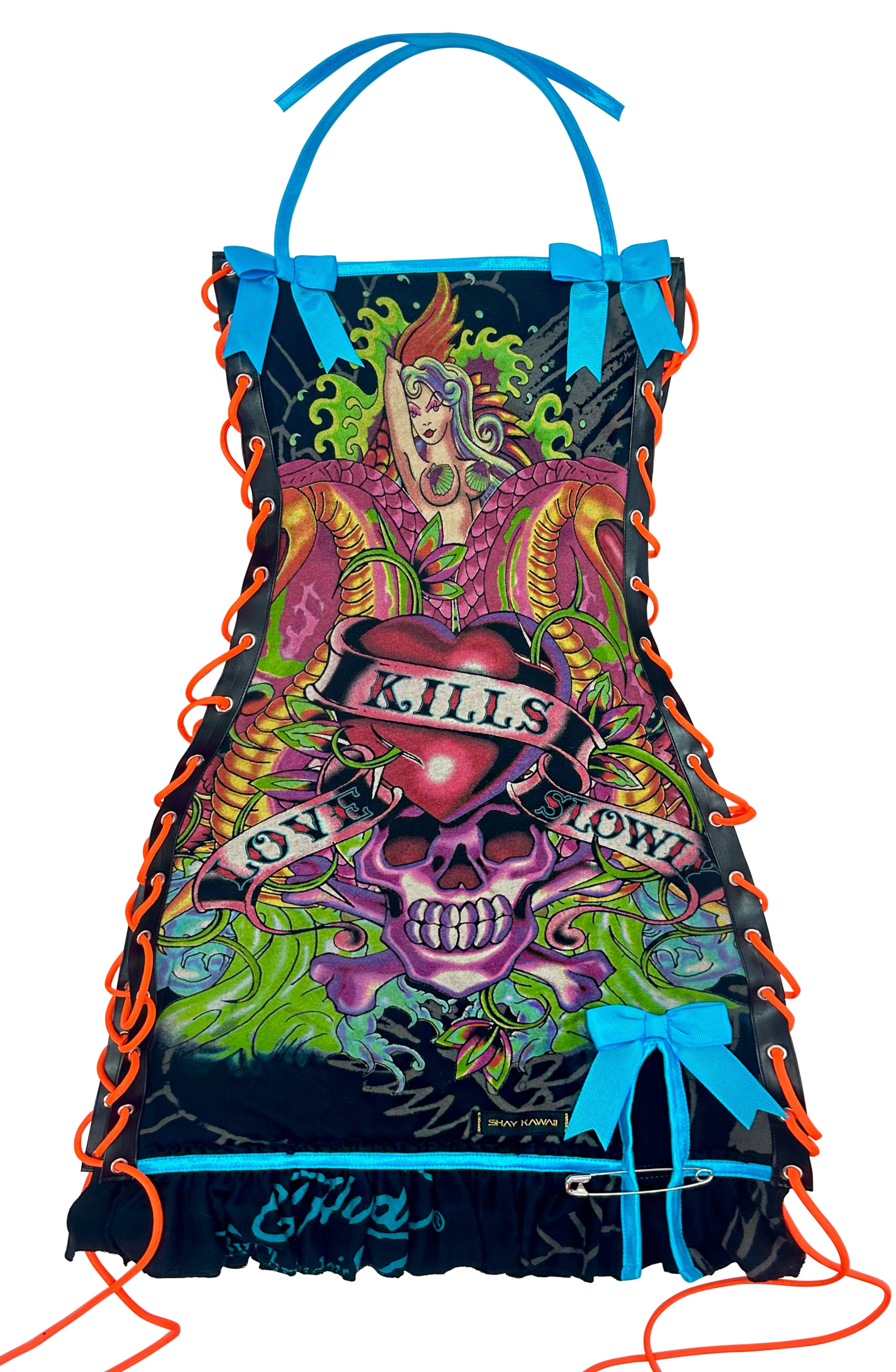 ED HARDY MULTICOLOR SKULL DRESS