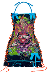 ED HARDY MULTICOLOR SKULL DRESS