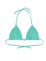 LIL KIM SUEDE BIKINI SKIRT SET AQUA