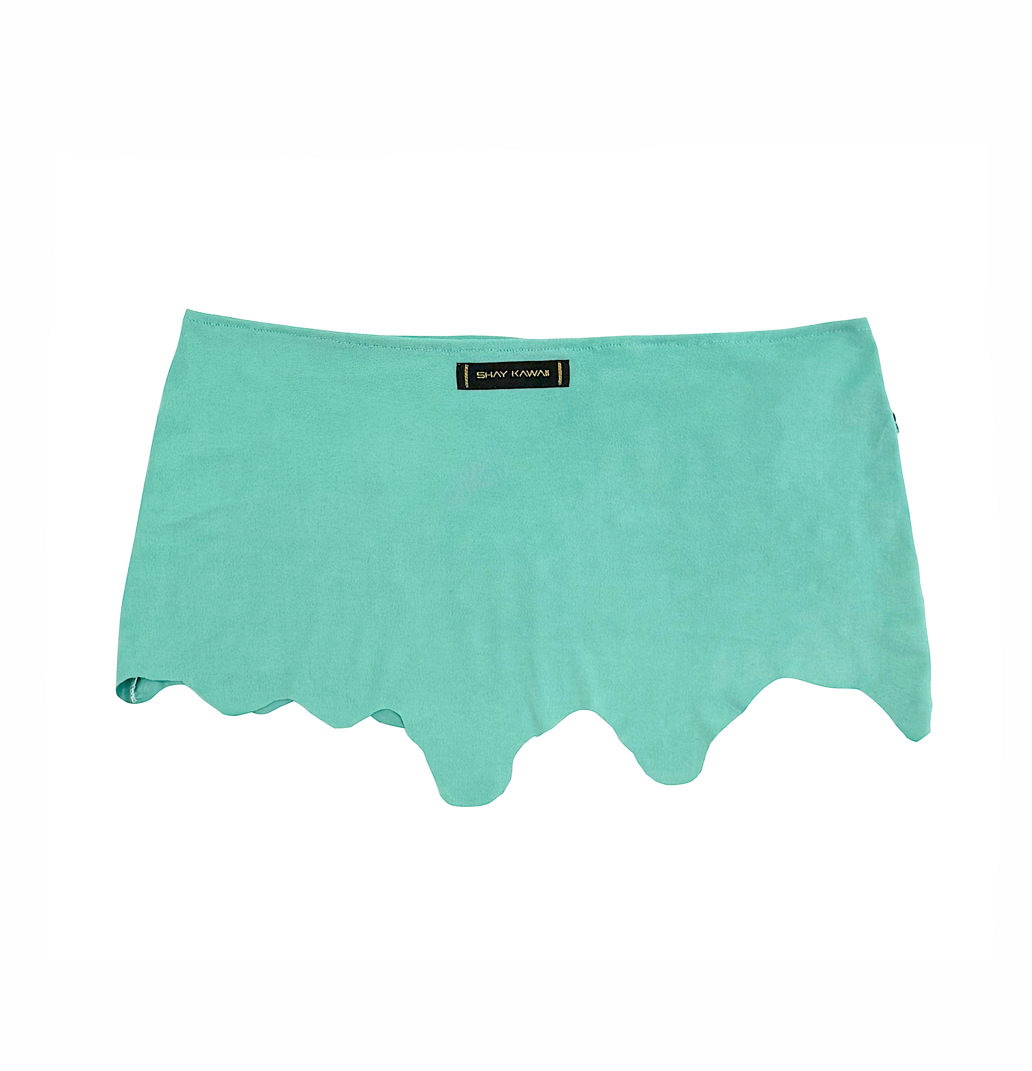 LIL KIM SUEDE BIKINI SKIRT SET AQUA
