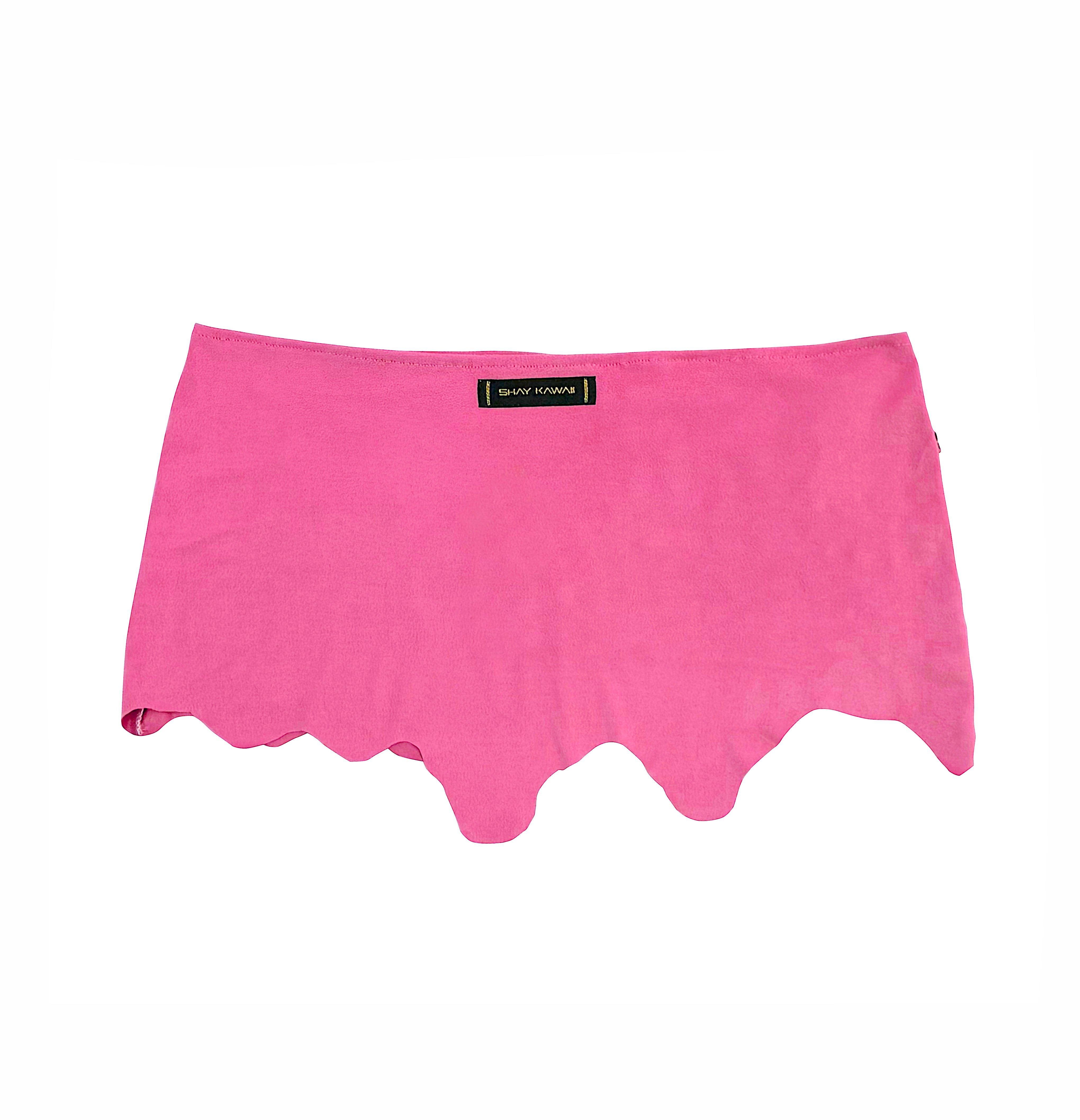 LIL KIM SUEDE BIKINI SKIRT SET PINK