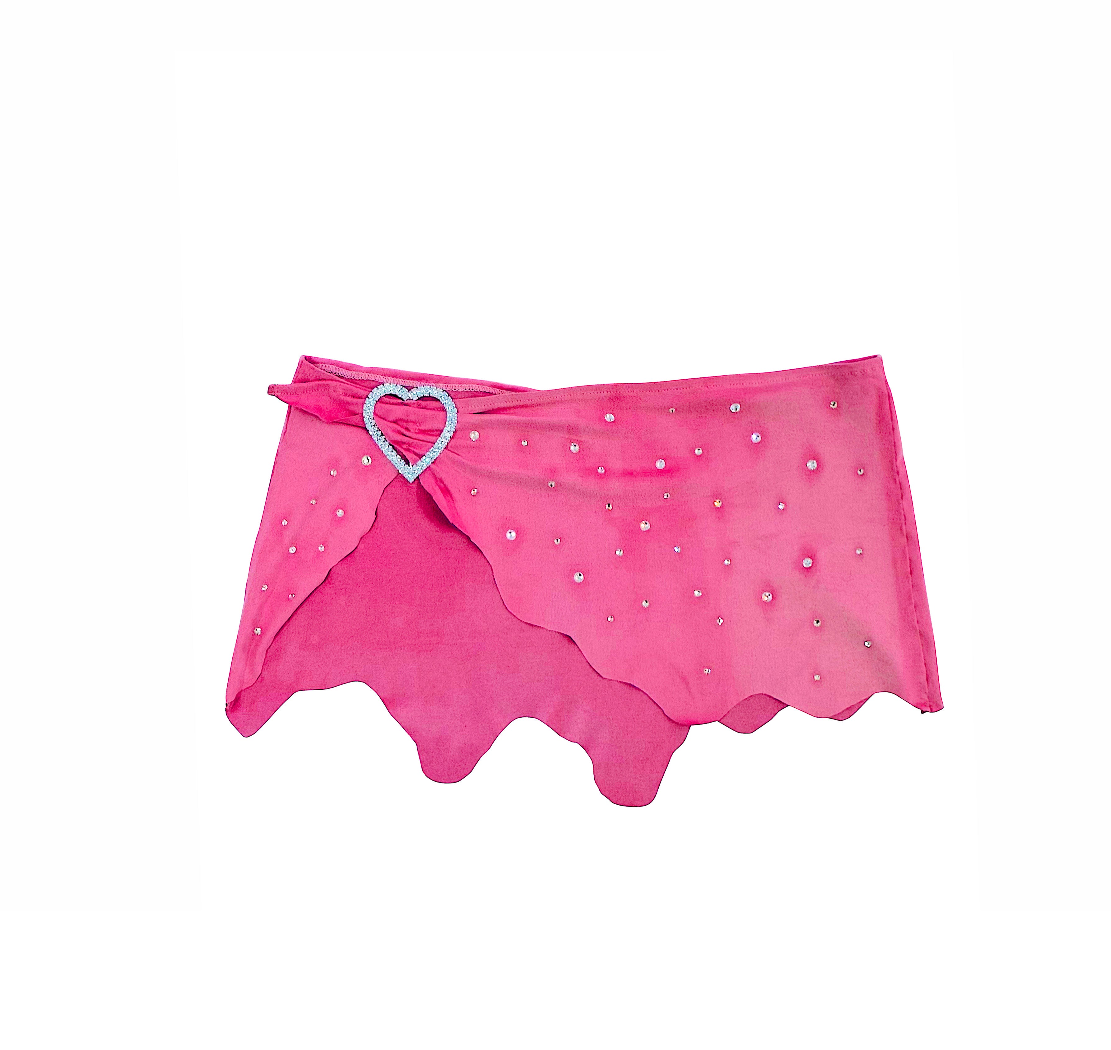 LIL KIM SUEDE BIKINI SKIRT SET PINK