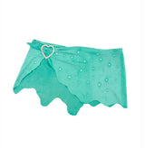 LIL KIM SUEDE BIKINI SKIRT SET AQUA