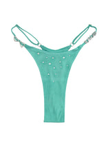 LIL KIM SUEDE BIKINI SKIRT SET AQUA