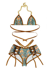 LILLY GOLD CHAIN MINI SHORT SET