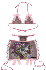 ED HARDY MAUVE SKULL SET