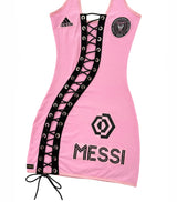 MESSI LACE-UP DRESS PINK