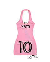 MESSI LACE-UP DRESS PINK