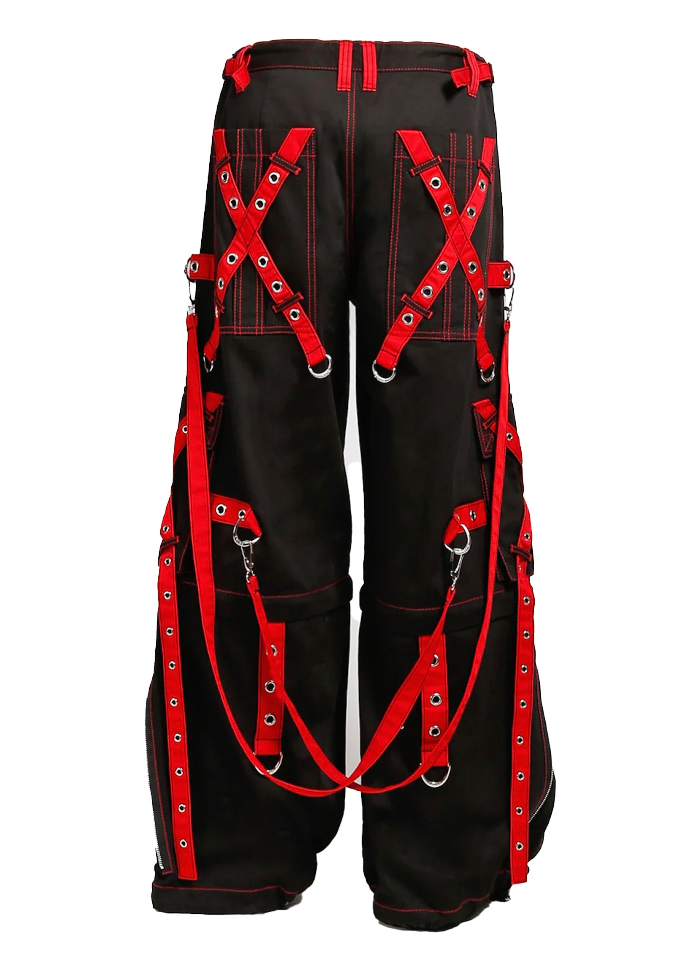 X-STRAP  "ZIP OFF INTO SHORTS"  RED PANTS by TRIPP NYC