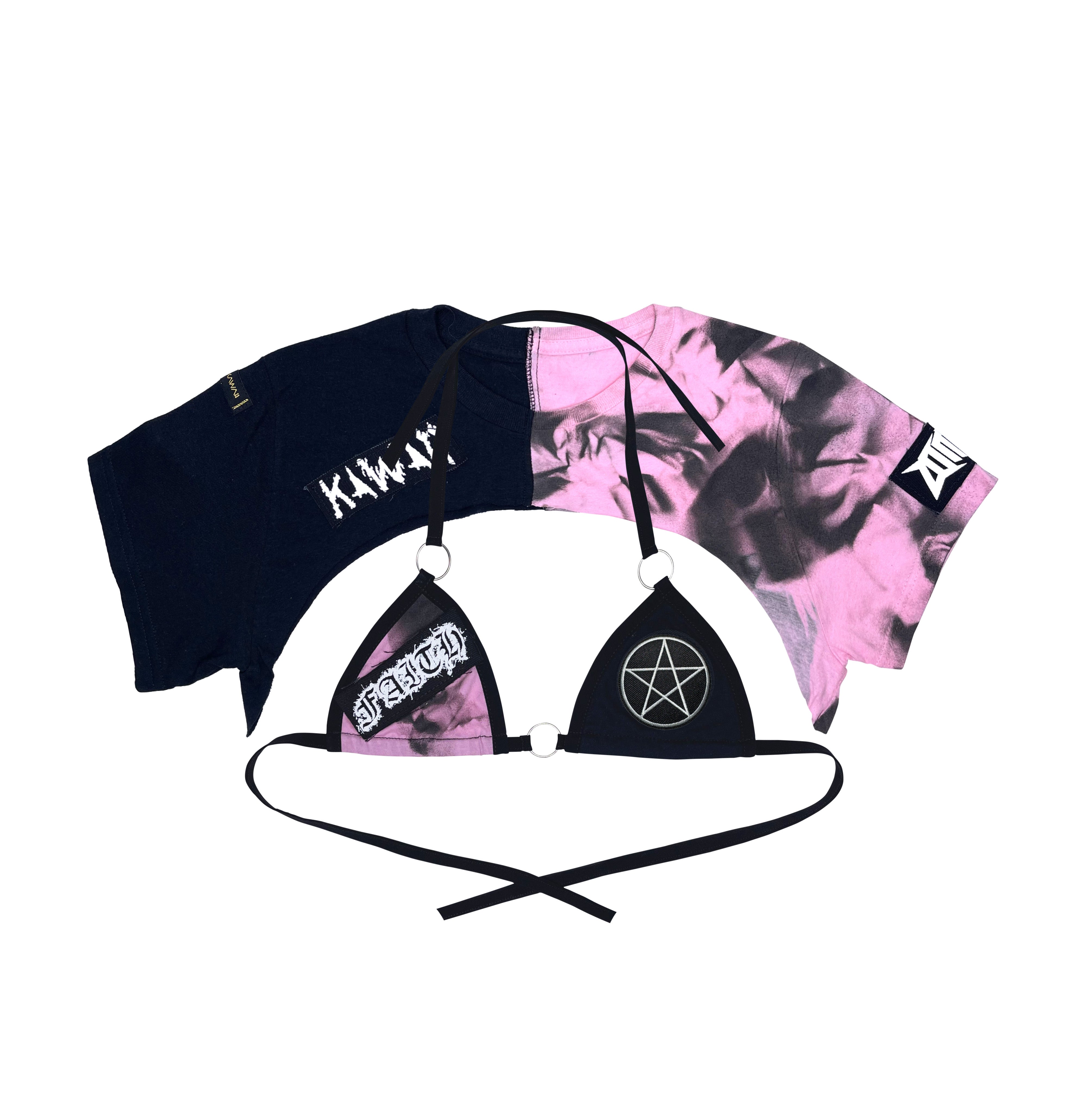 TWO TONE CROP TOP SET (PENTAGRAM)