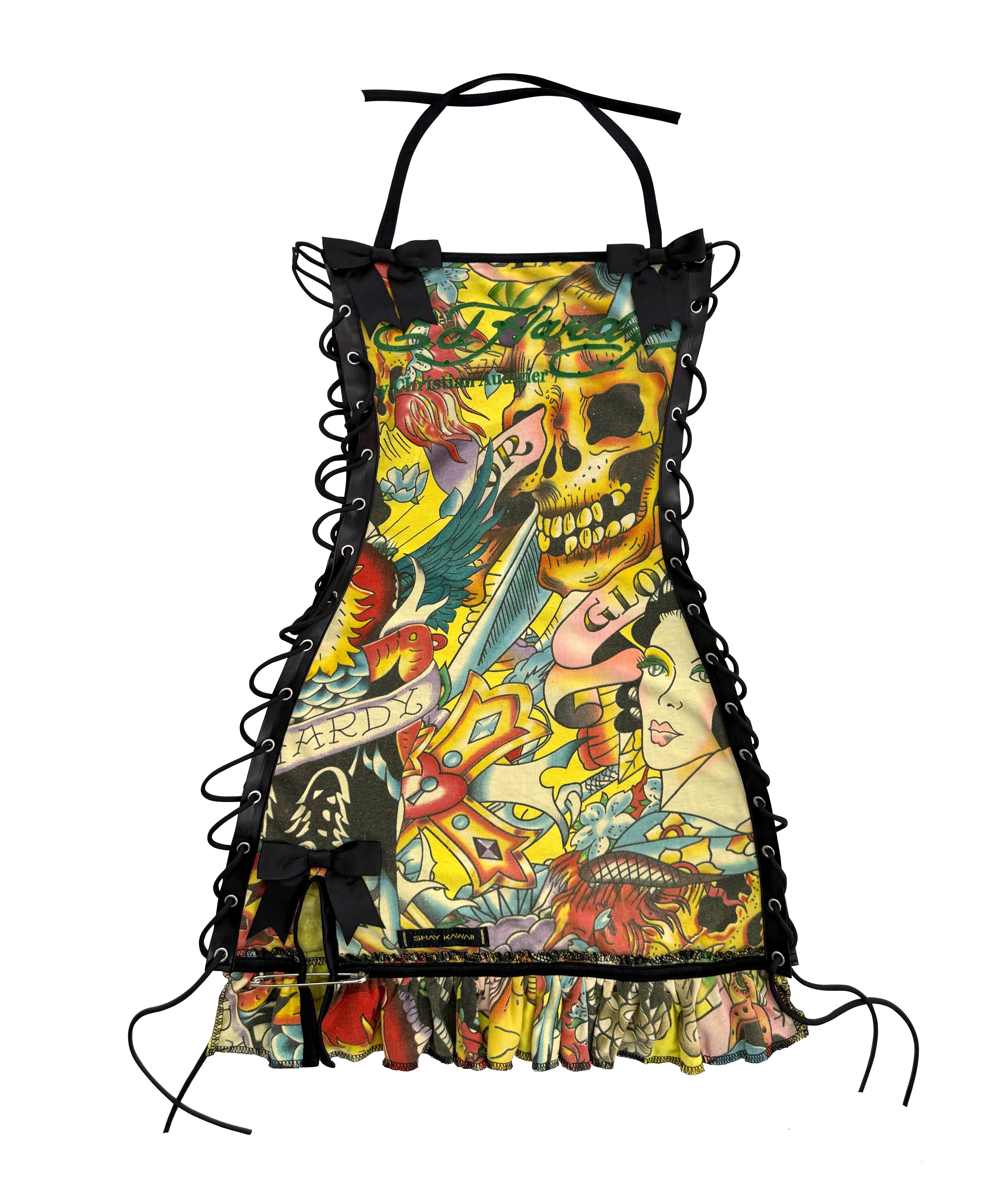 ED HARDY YELLOW SKULL DRESS