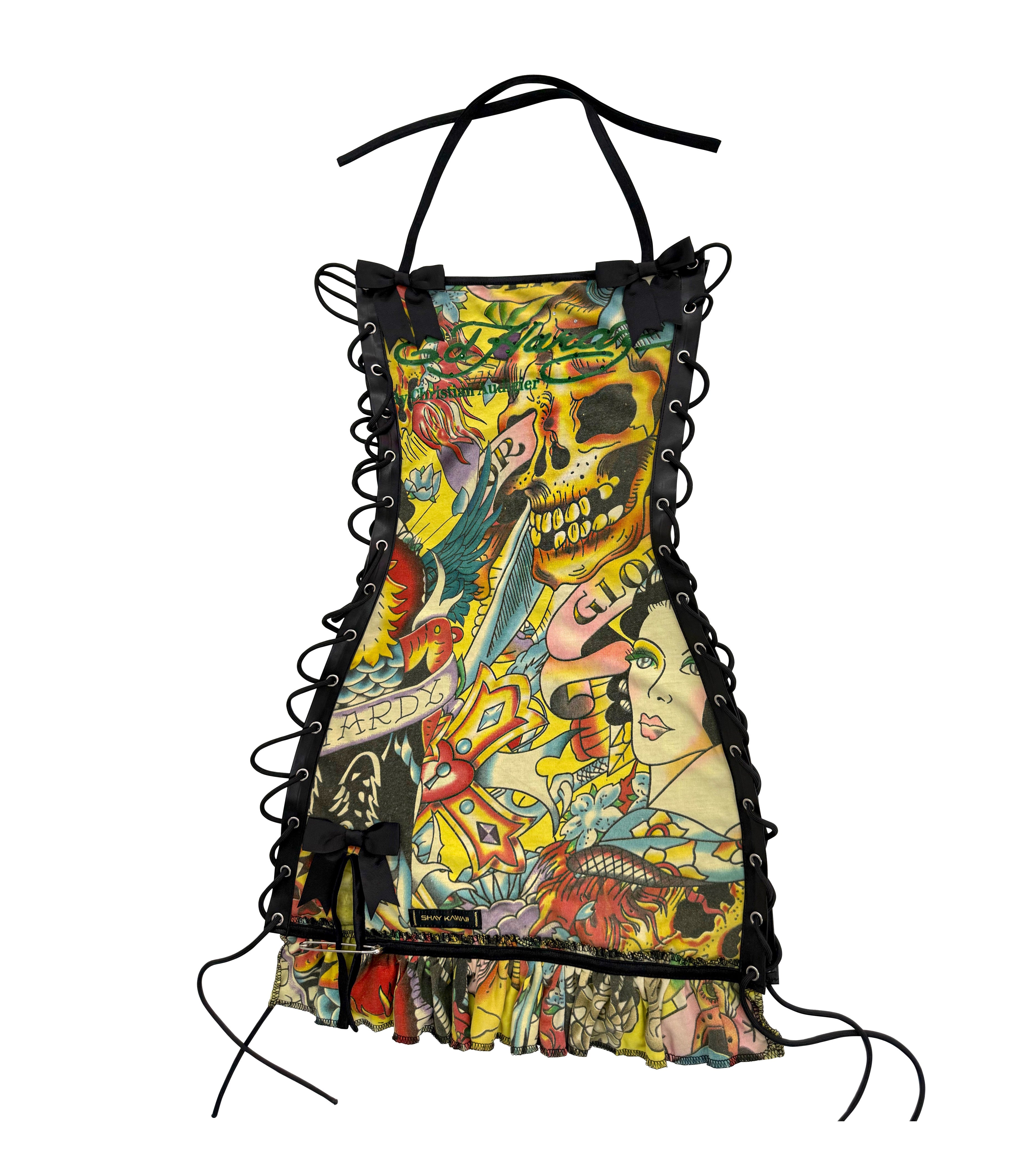 ED HARDY YELLOW SKULL DRESS