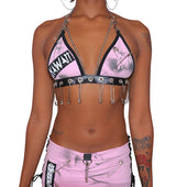 THE "EASY RIDER " SAFETY PINS  BRALETTE